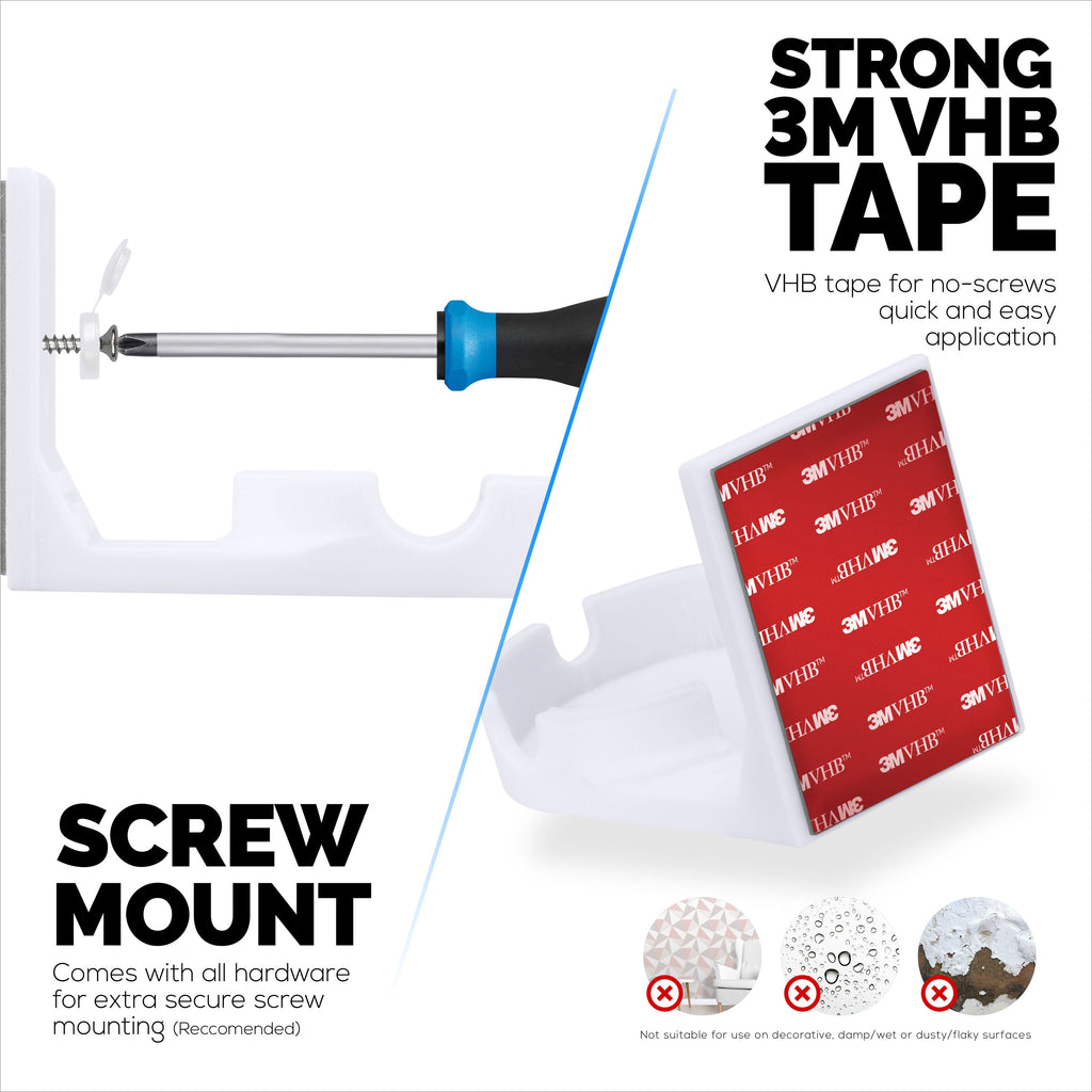Screwless Wall Mount For Eufy T8400X (IndoorCam E220 / S220) Camera, Strong VHB Adhesive, Easy To Install Holder, No Mess, Reduce Blind Spots & Better Viewing, Bracket Holder Shelf