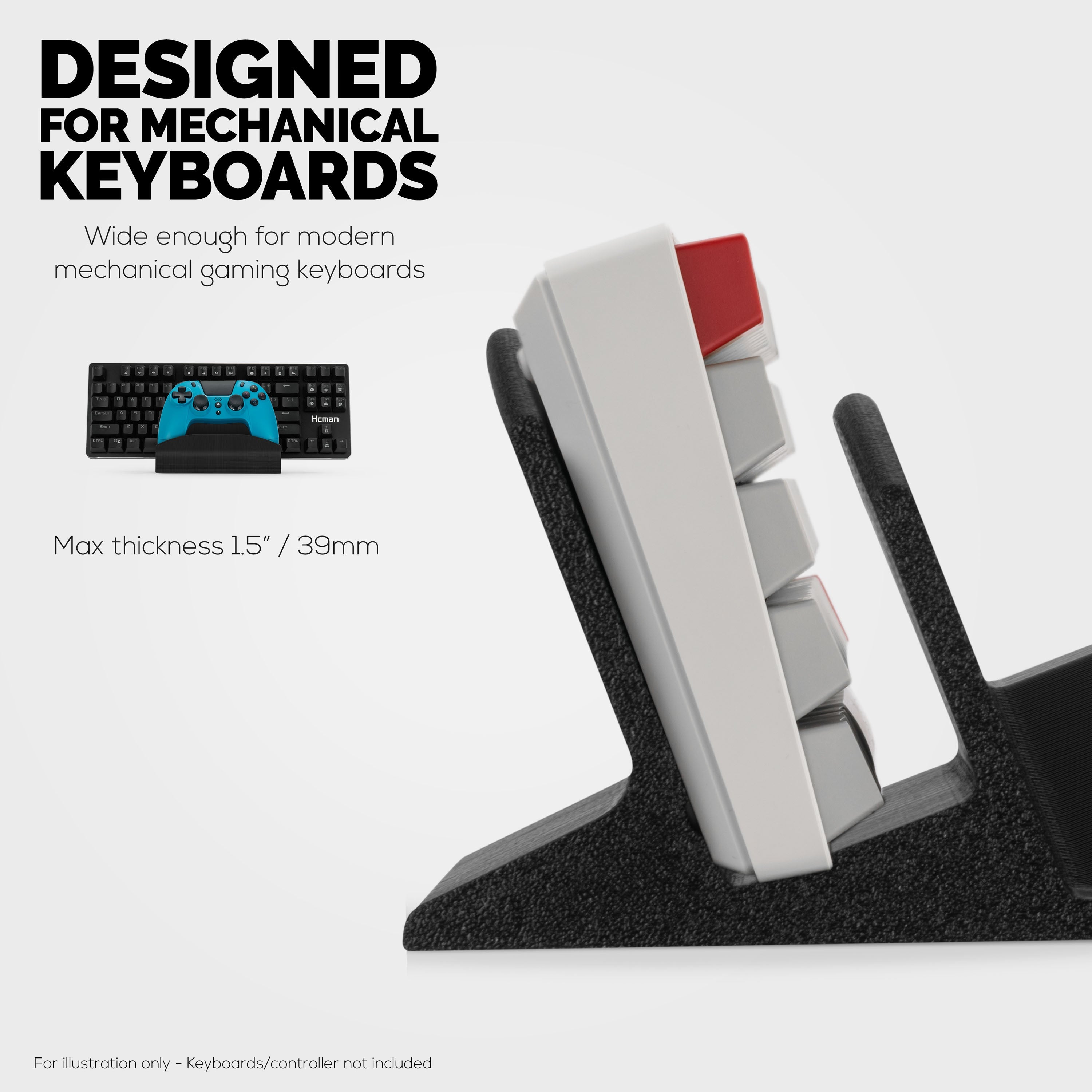 Keyboard Stand & Game Controller Holder Stand For Desktops, Reduce Clutter, Organize Your Desk, Designed for all Sizes Keyboards & All Types of Gamepads (DK04)