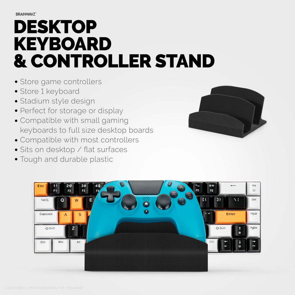 Keyboard Stand & Game Controller Holder Stand For Desktops, Reduce Clutter, Organize Your Desk, Designed for all Sizes Keyboards & All Types of Gamepads (DK04)