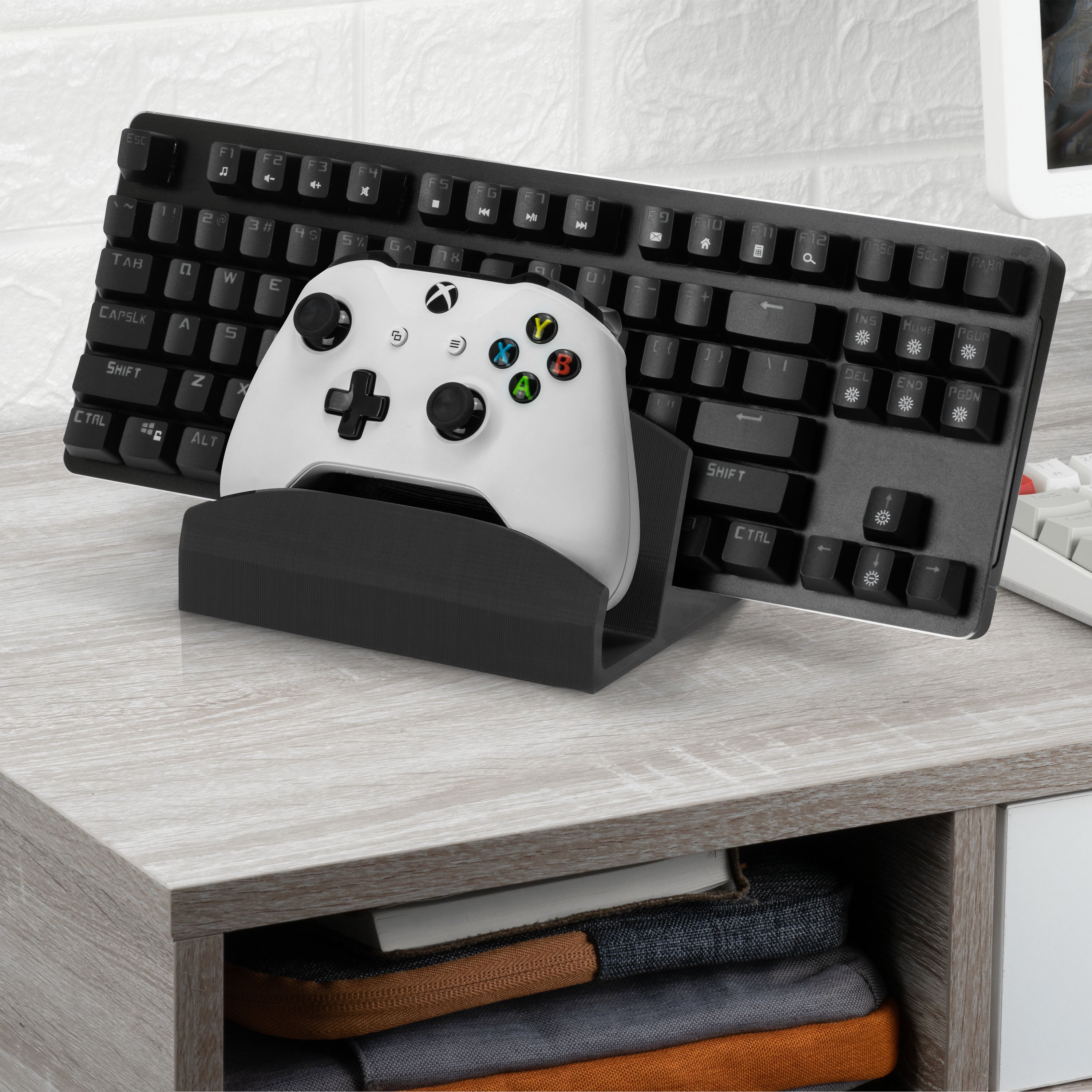 Keyboard Stand & Game Controller Holder Stand For Desktops, Reduce Clutter, Organize Your Desk, Designed for all Sizes Keyboards & All Types of Gamepads (DK04)