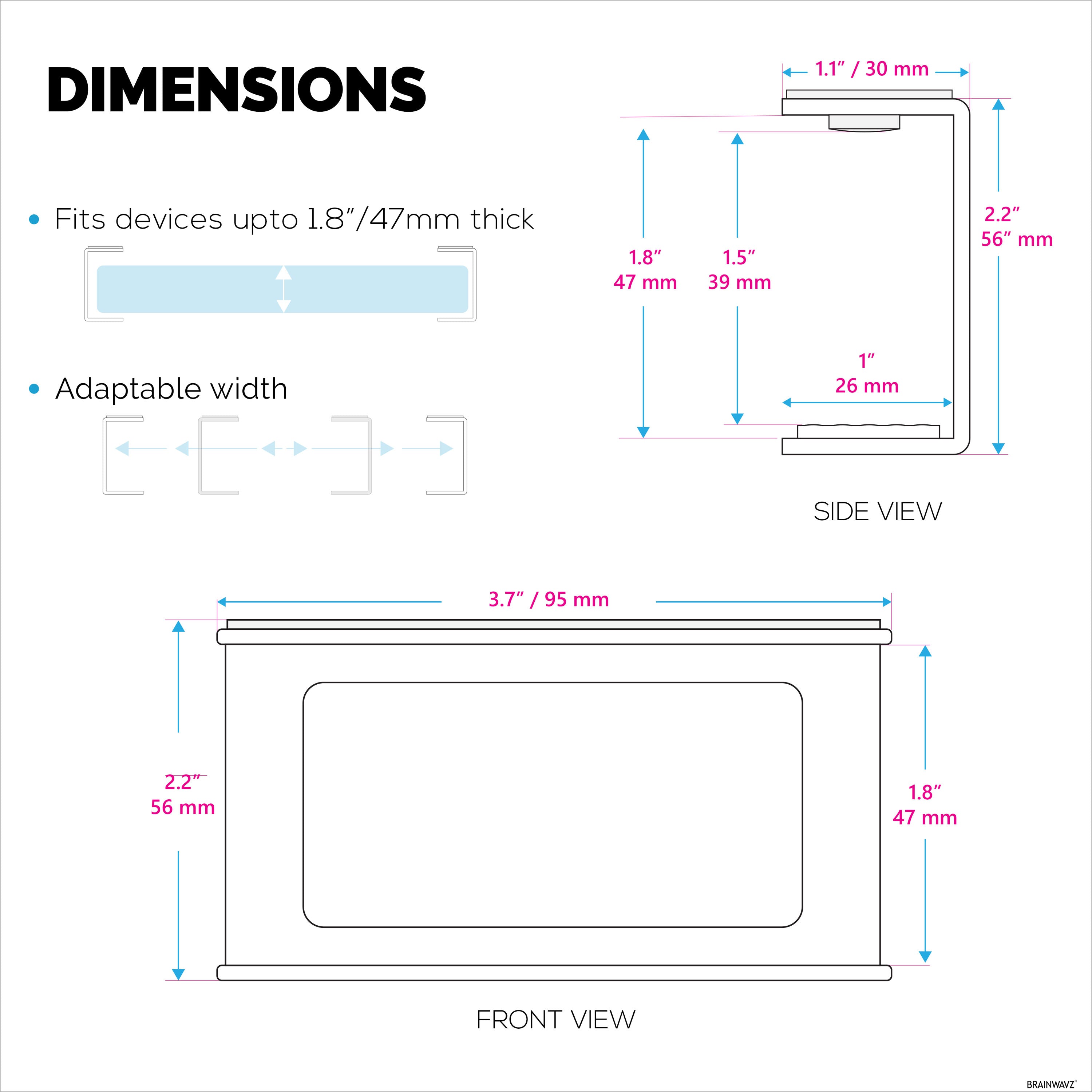Under Desk Laptop Holder Clear Mount VHB & Screw In Devices like Laptops Macbooks Surface Keyboard Routers Modems Cable Box Network Switch & More