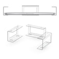 Under Desk Laptop Holder Clear Mount VHB & Screw In Devices like Laptops Macbooks Surface Keyboard Routers Modems Cable Box Network Switch & More