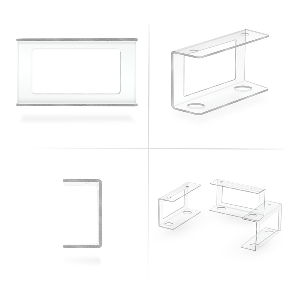Under Desk Laptop Holder Clear Mount VHB & Screw In Devices like Laptops Macbooks Surface Keyboard Routers Modems Cable Box Network Switch & More