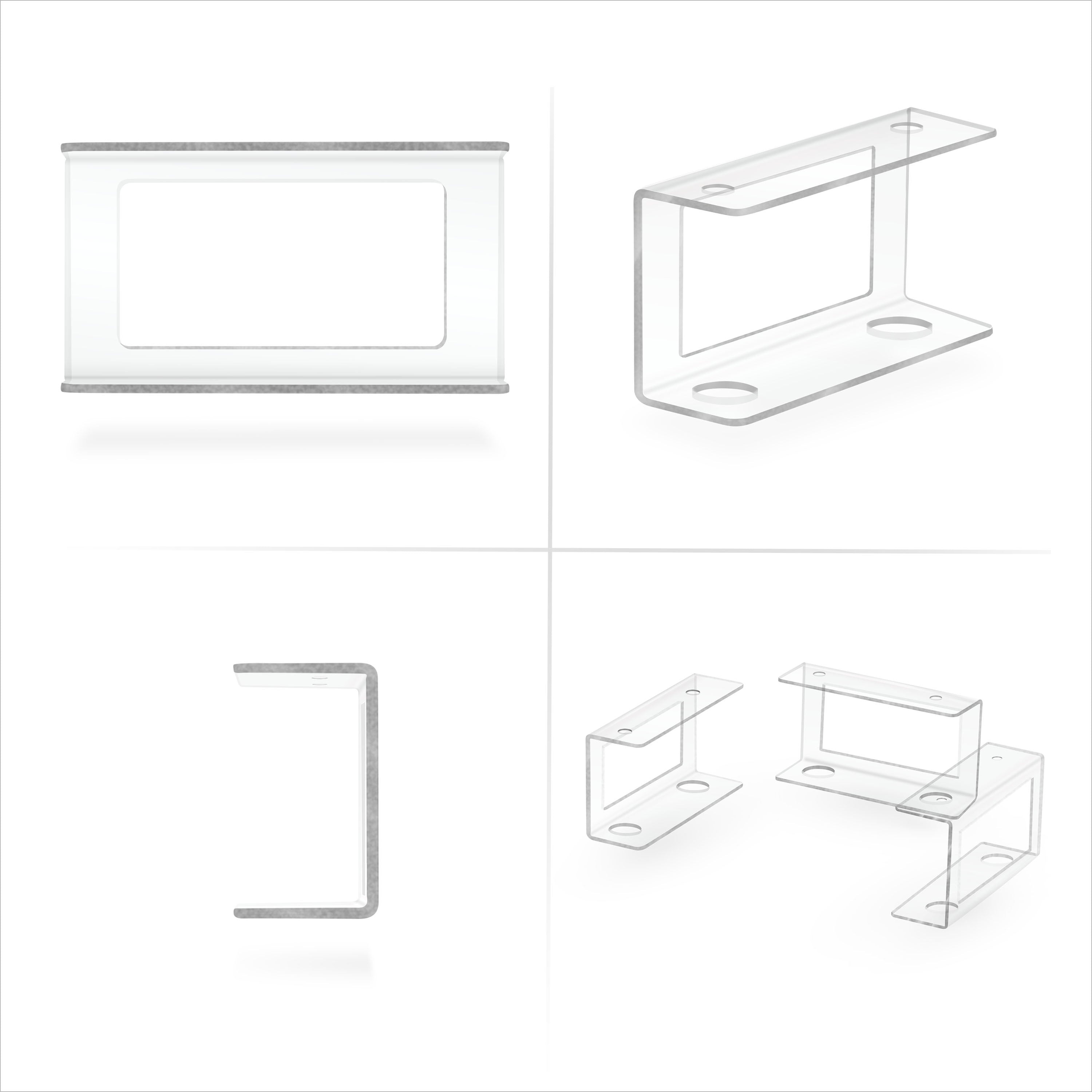 Under Desk Laptop Holder Clear Mount VHB & Screw In Devices like Laptops Macbooks Surface Keyboard Routers Modems Cable Box Network Switch & More