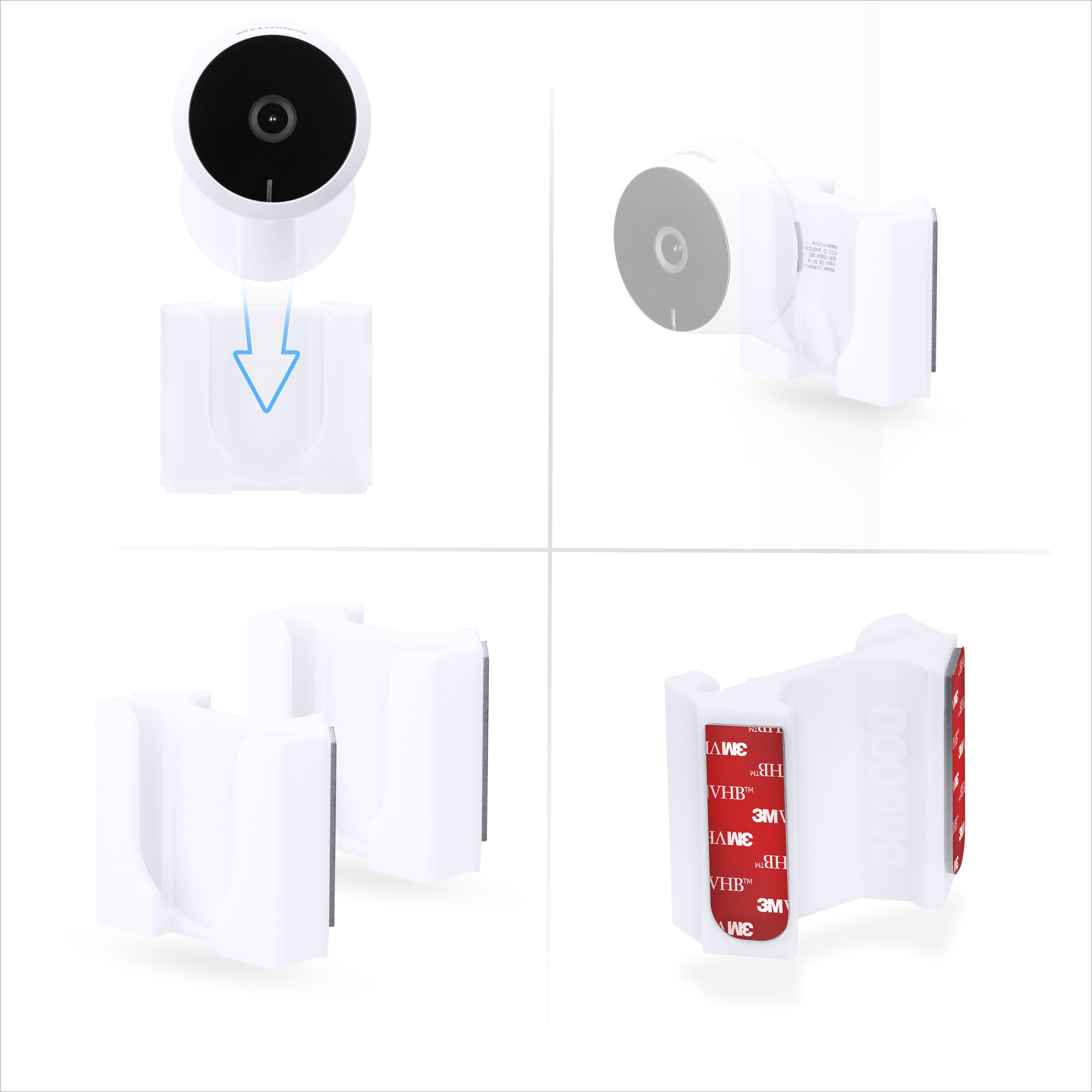 Corner Wall Mount for LaView LV-PWF1 1080P HD Indoor Camera, Adhesive Security Cam Holder Bracket, Reduce Blind Spots & Clutter, Adhesive & Screw-In
