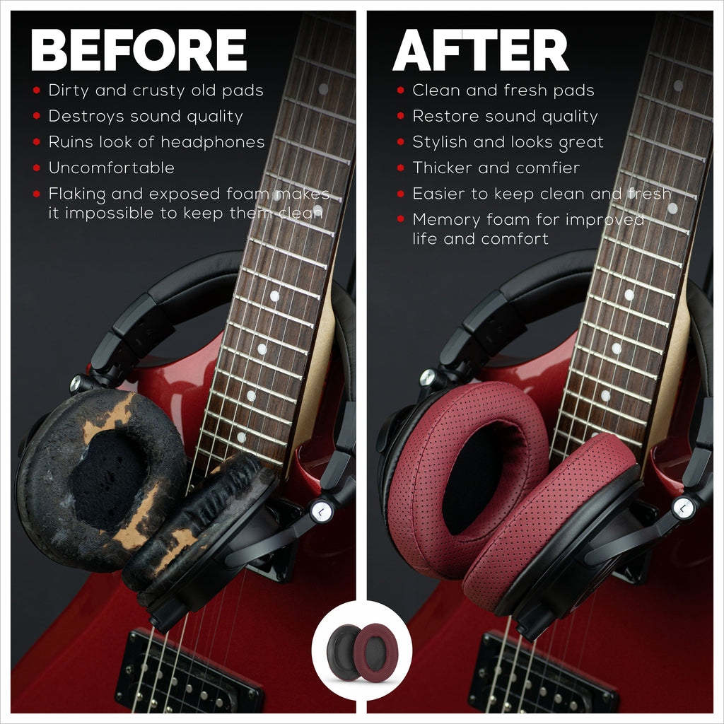 Headphone Memory Foam Earpads - Oval - Perforated