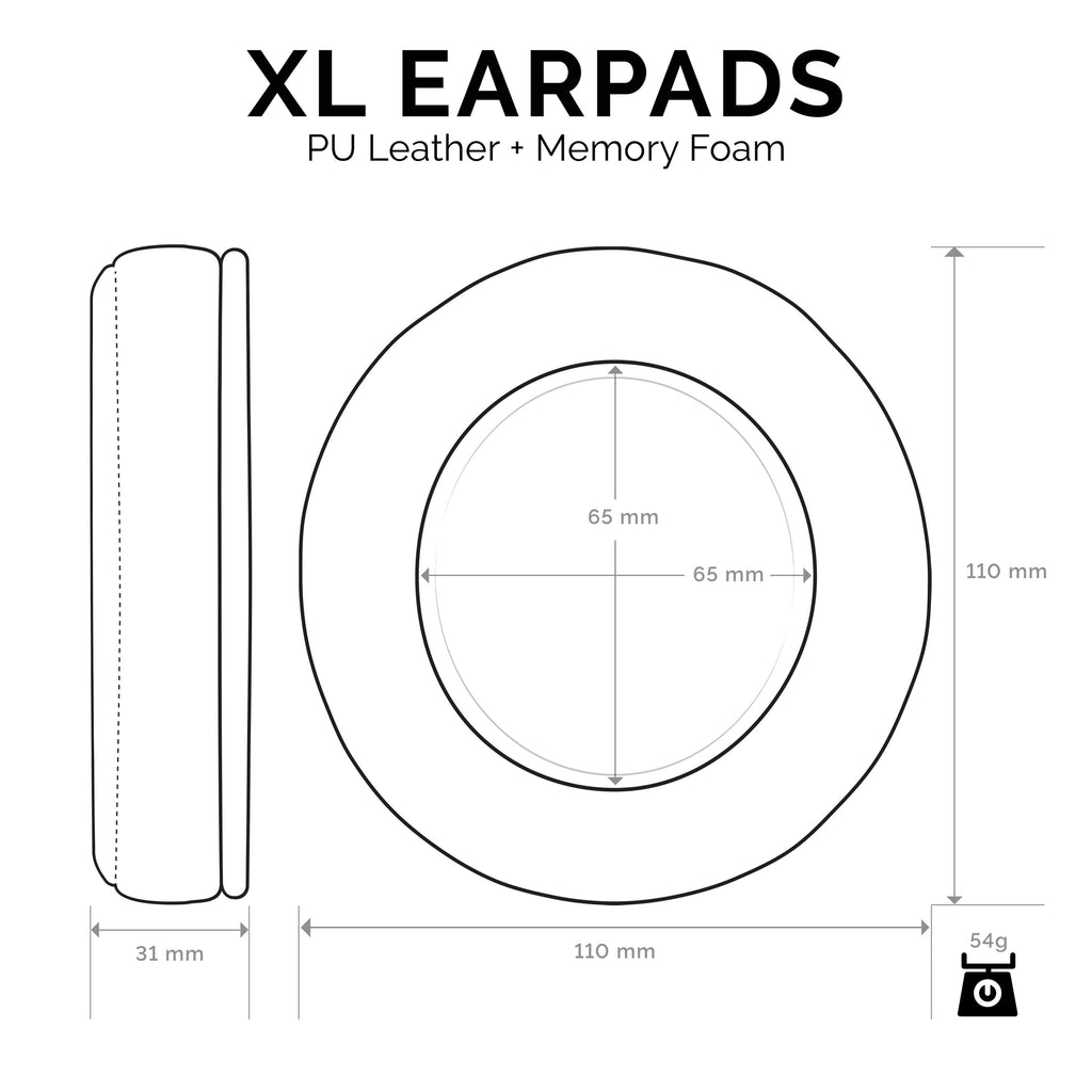 Headphone Memory Foam Earpads - XL Size