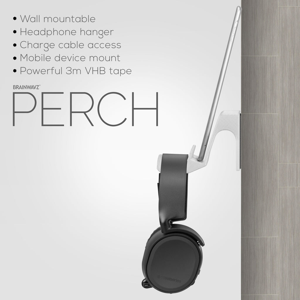 The Perch - Tablet / Phone Mount & Headphone Hanger - iPhone, iPad & Most Android Devices