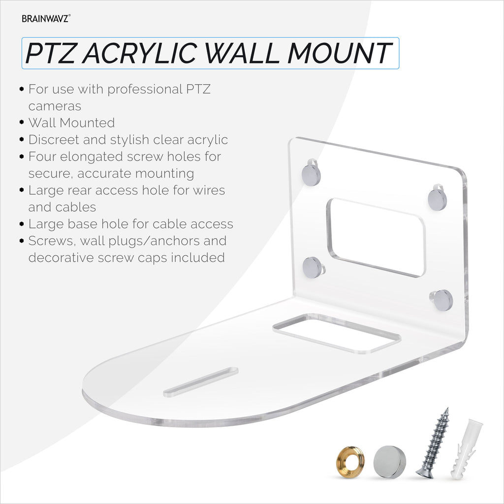 Universal PTZ Camera Wall Mount Bracket, Universal, Suitable for HuddleCam, PTZOptics, AVIPAS, Lumens Camera & More