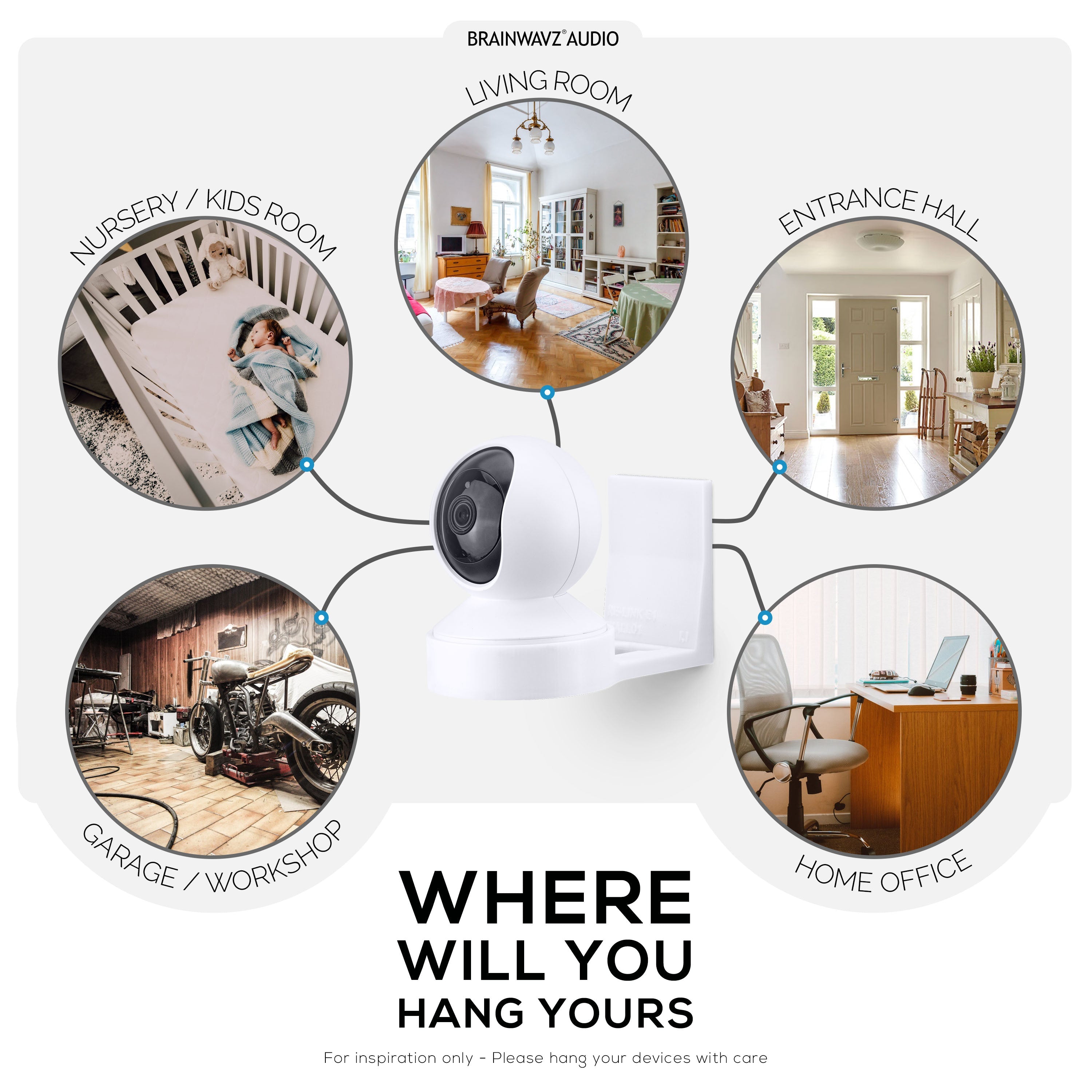 Reolink E1 Wall Mount, Works with E1 & E1 Pro Cameras, Adhesive Holder, Easy to Install
