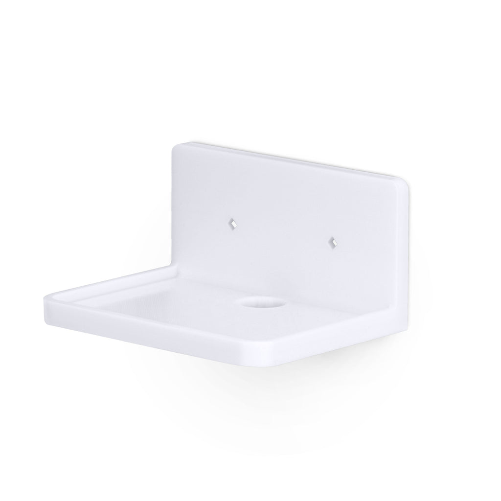 5” Small Floating Shelf, Adhesive & Screw In, For Bluetooth Speakers, Cameras, Plants, Toys, Books & More, Easy to Install Shelves (SHELF RF2105, White)