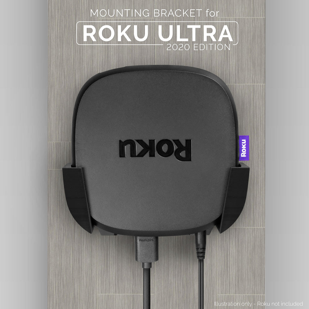 Roku Ultra 2020 Wall & TV Mount - Adhesive Holder, No Screws or Mess
