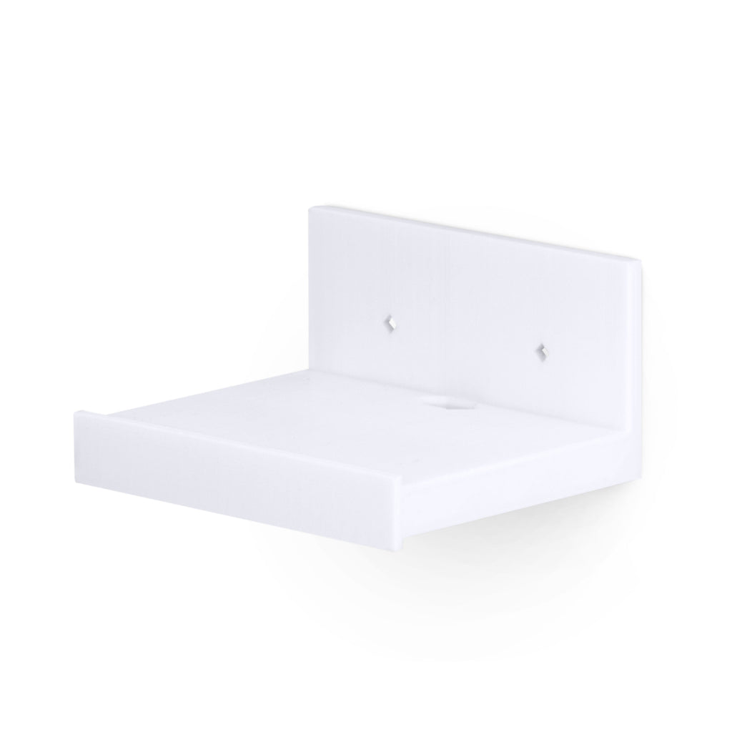 5” Small Floating Shelf, Adhesive & Screw In, For Bluetooth Speakers, Cameras, Plants, Toys, Books & More, Easy to Install Shelves (SHELF SF2105, White)