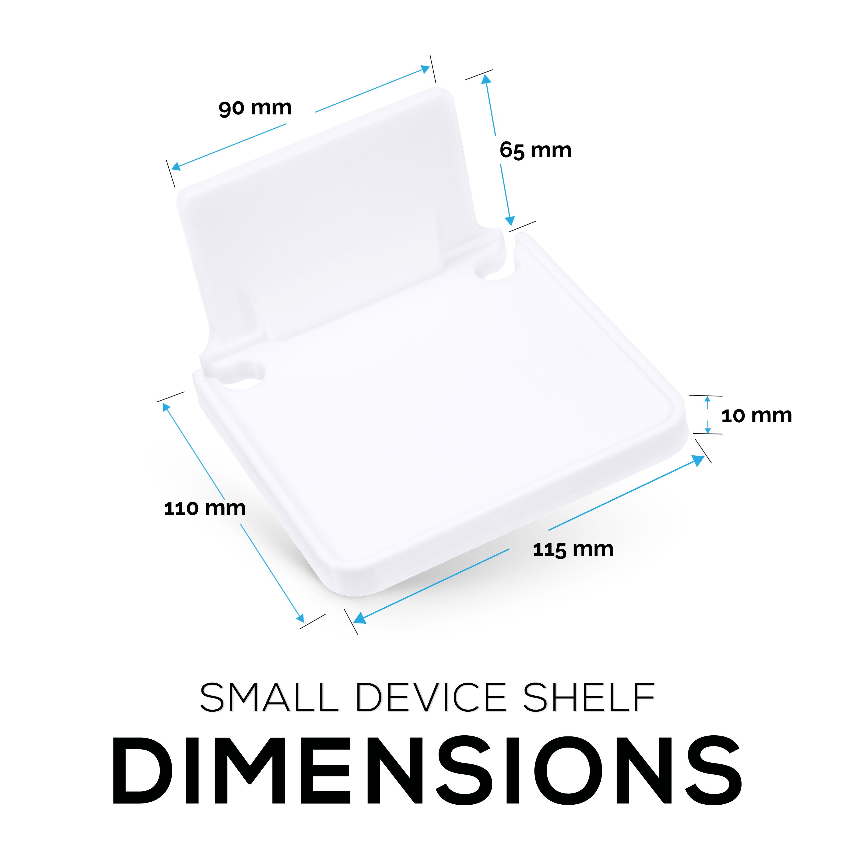 Adhesive Floating Small Shelf (160) Wall Mounted with Cable Management - Easy To Install, No Mess