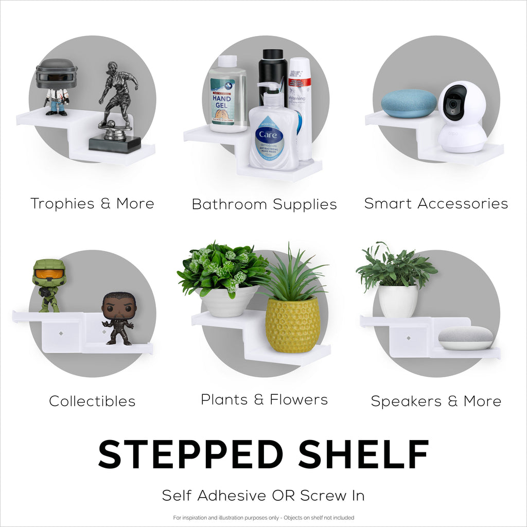 Drill Free Small Wall Mount Shelf For Security Cameras, Baby Monitors, Speakers, Routers, Plants & More, Strong Adhesive