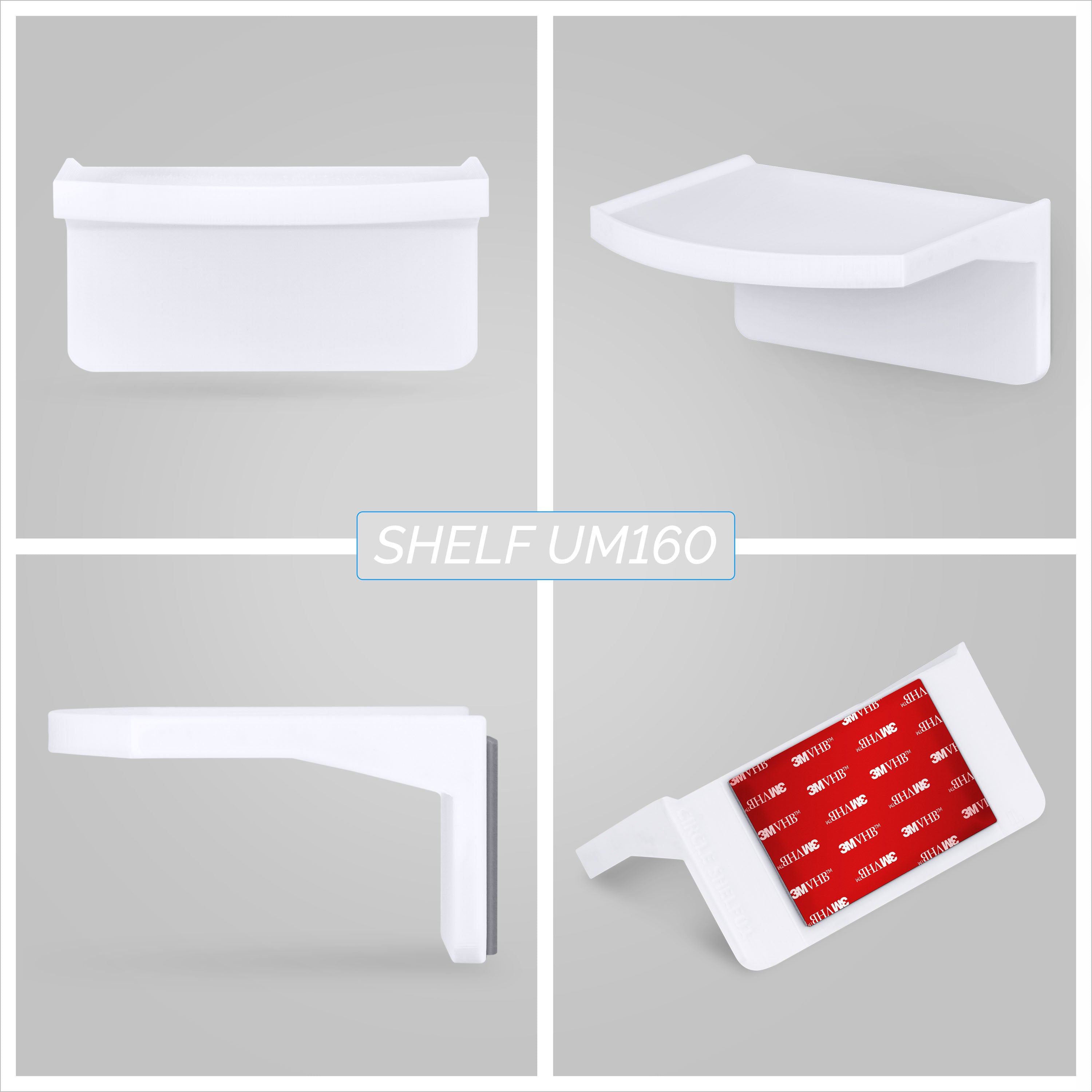 4.5" Adhesive Baby Monitor Wall Mount Shelf, Also for Cameras, Speakers, Decor, Toys, Bedroom, Wifi Routers, Kitchen, Cable Box & More, Easy to Install