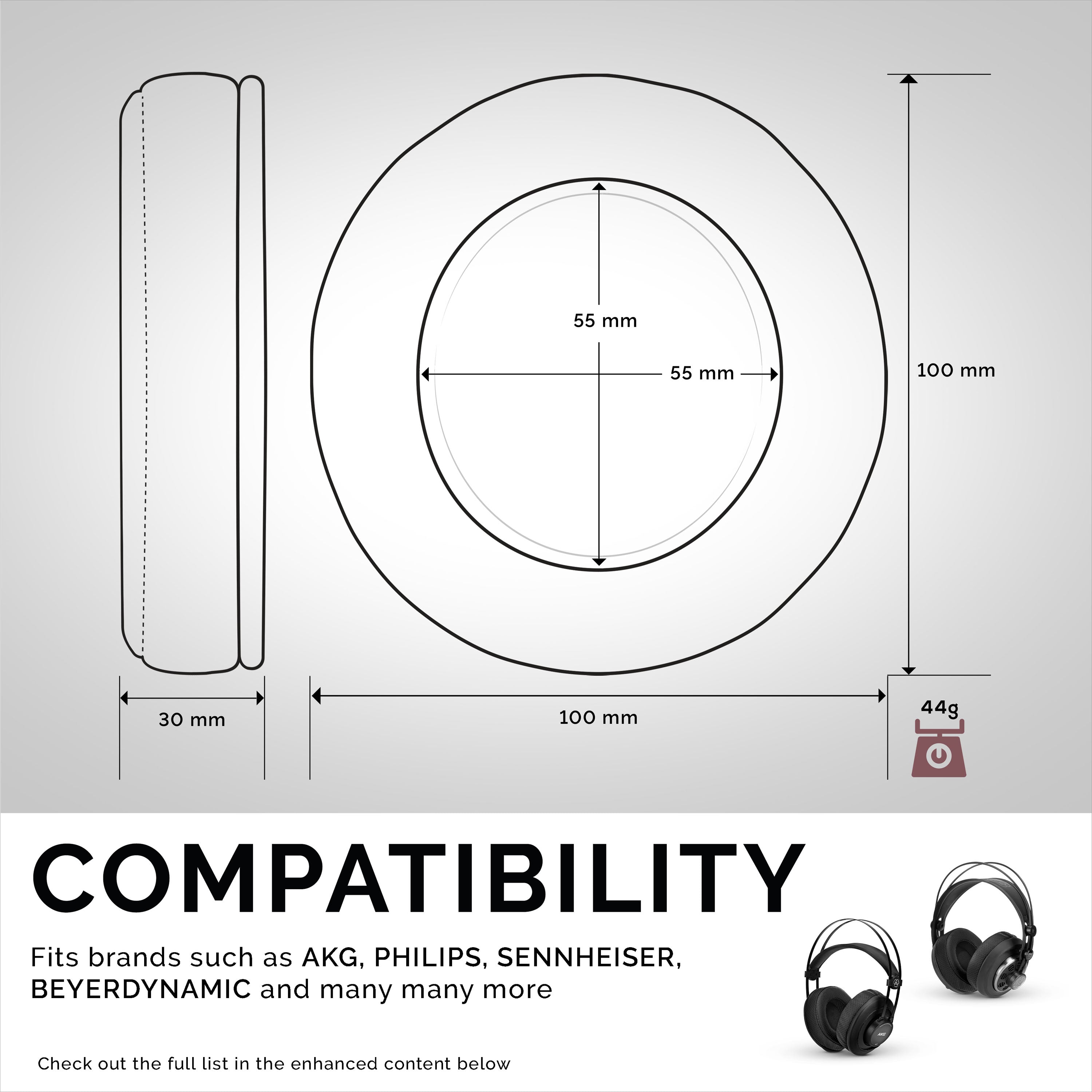Headphone Memory Foam Earpads - Round - Perforated