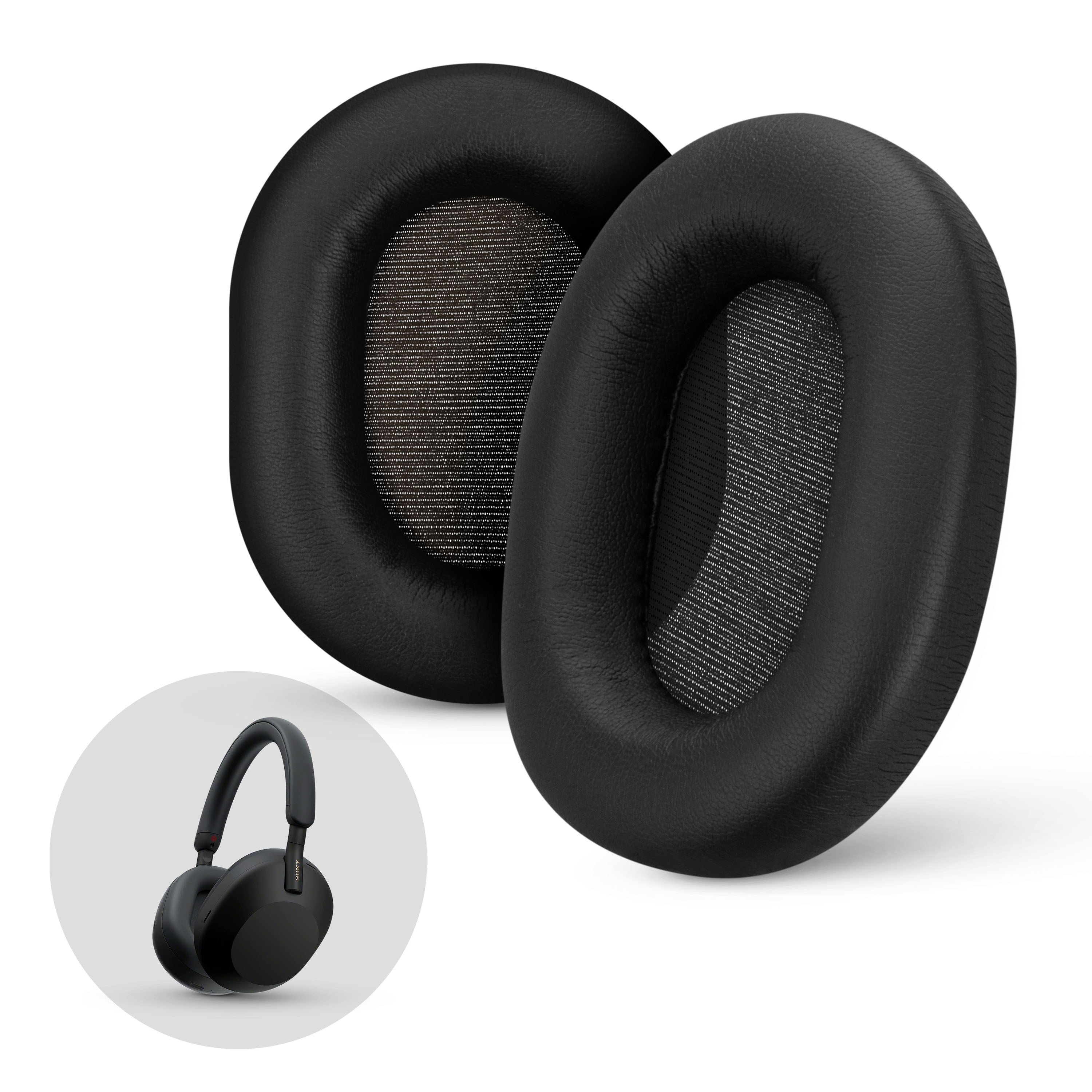 Sony WH-1000XM5 Replacement Earpads - Soft PU Leather & Memory Foam Ear Pad Cushions For Extra Comfort, Easy & Quick Installation