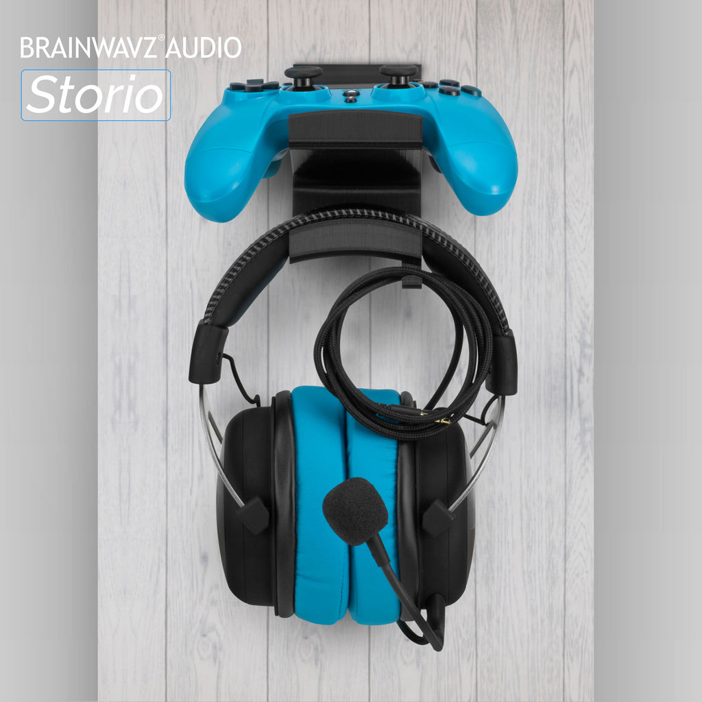 The Storio - Game Controller & Headphone Wall Hanger - Universal Adhesive Mount, No Screws or Mess