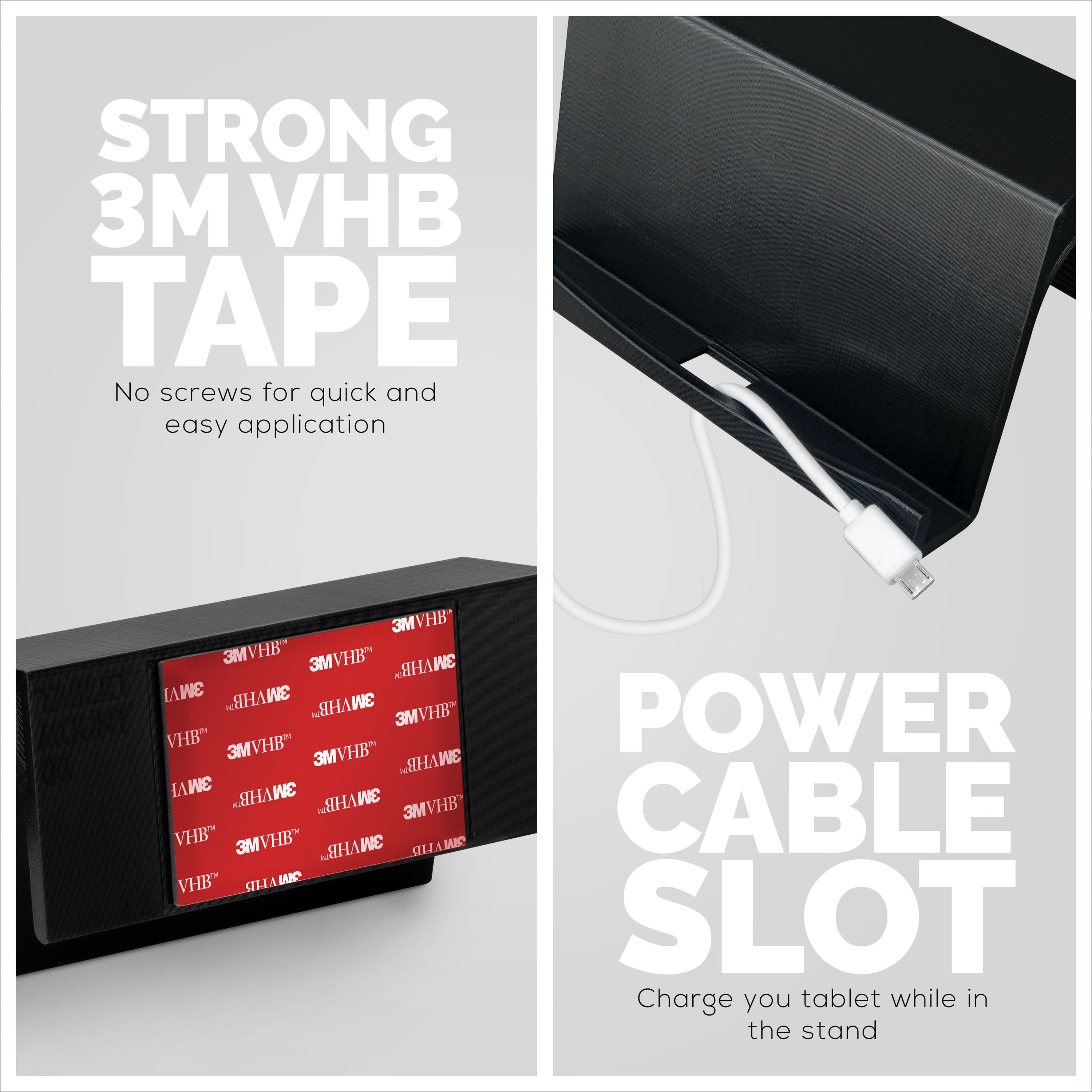 Adhesive Wall Mounted iPad and Android Tablet Stand Hanger - TM03