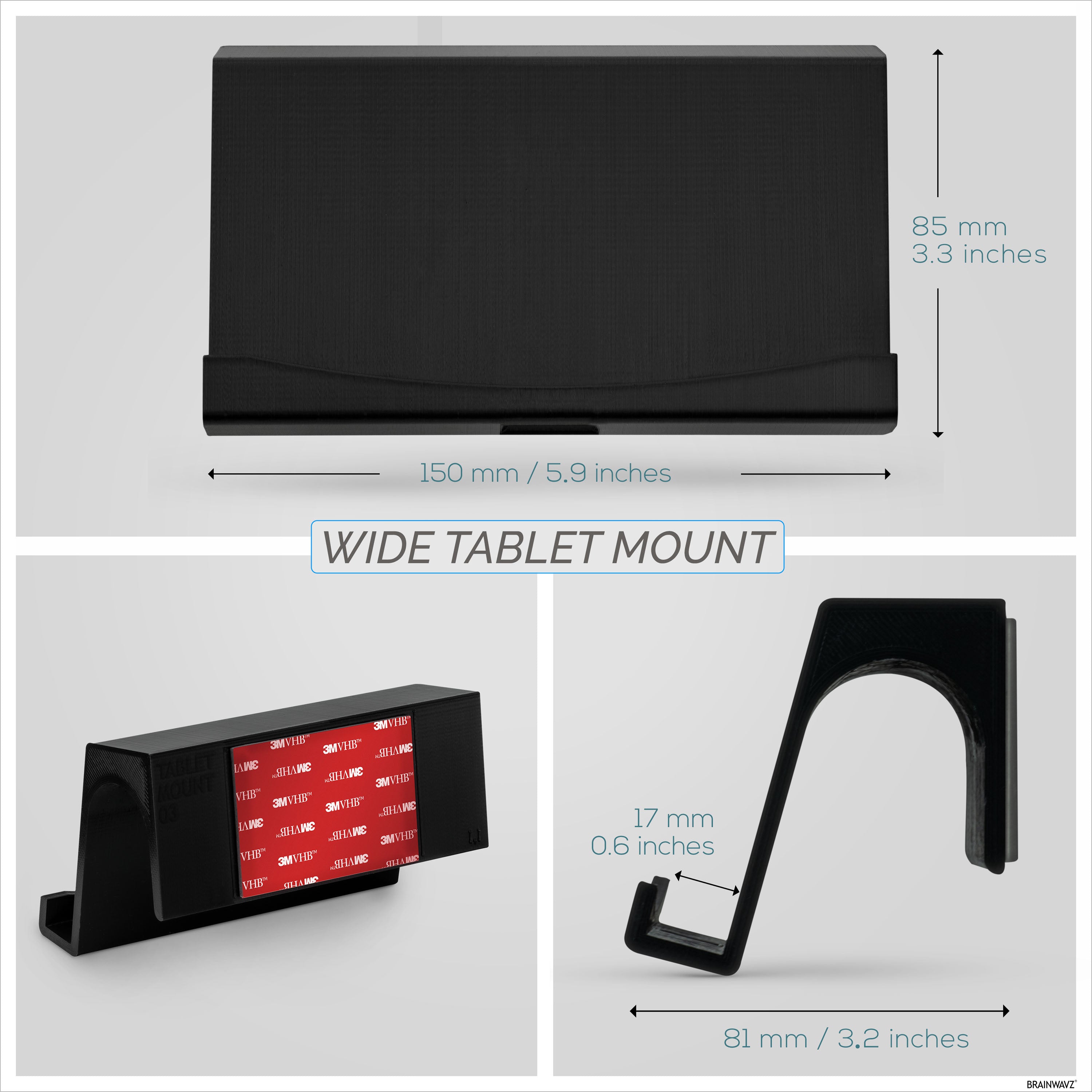 Adhesive Wall Mounted iPad and Android Tablet Stand Hanger - TM03