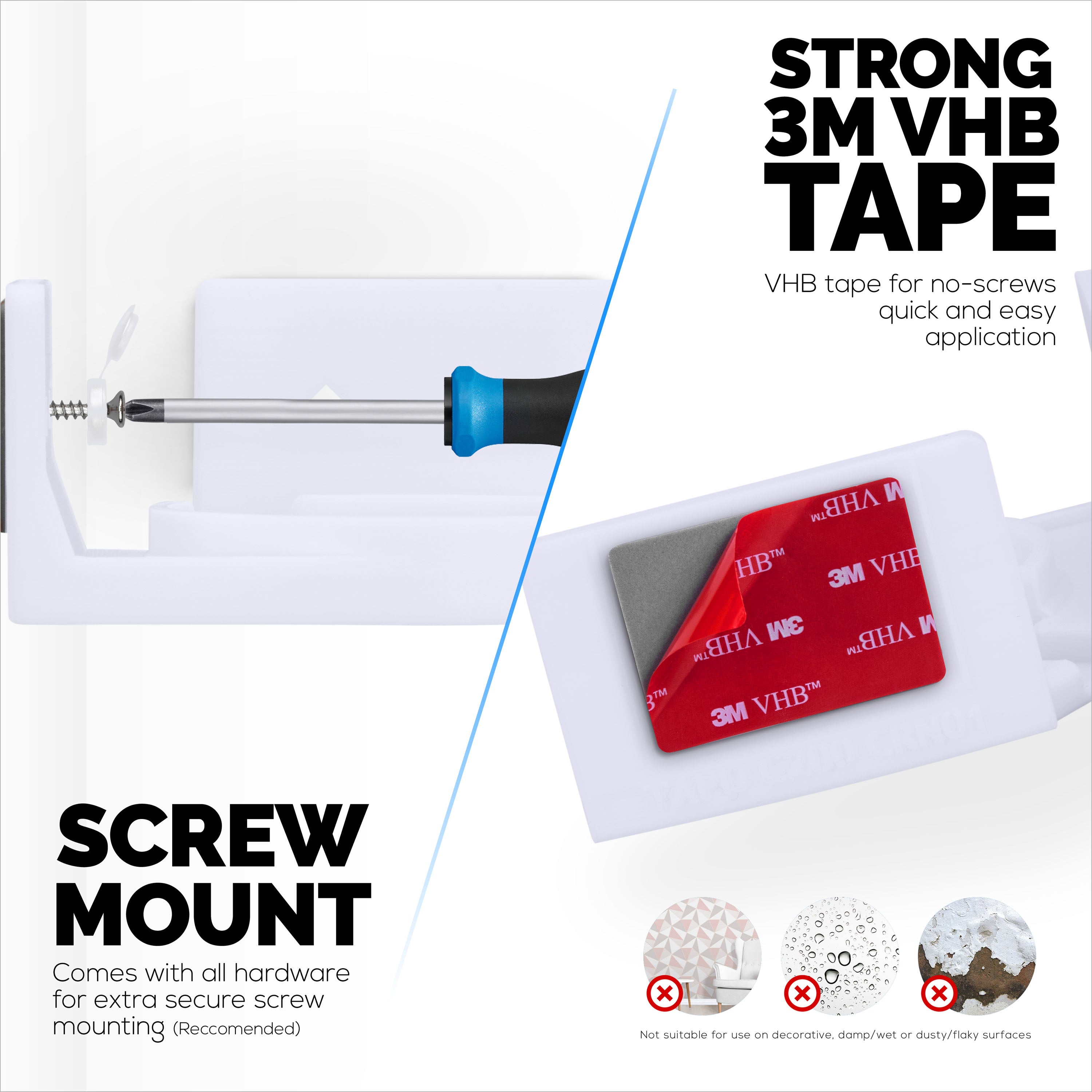 Corner Wall Mount for Tapo Pan/Tilt C200/C210 Pet & Baby Indoor Camera, Security Camera Holder Bracket, Reduce Blind Spots & Clutter, Adhesive & Screw-In Mounting