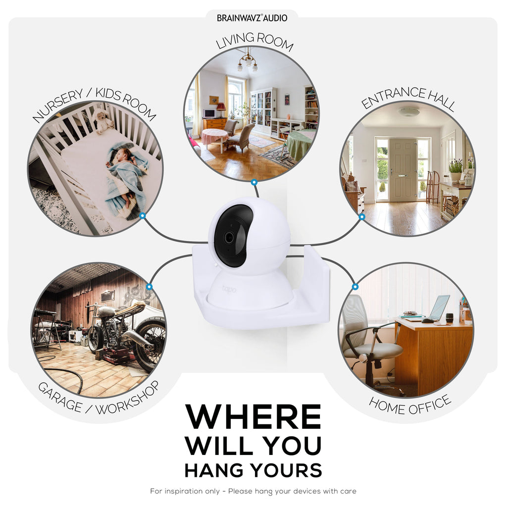 Corner Wall Mount for Tapo Pan/Tilt C200/C210 Pet & Baby Indoor Camera, Security Camera Holder Bracket, Reduce Blind Spots & Clutter, Adhesive & Screw-In Mounting