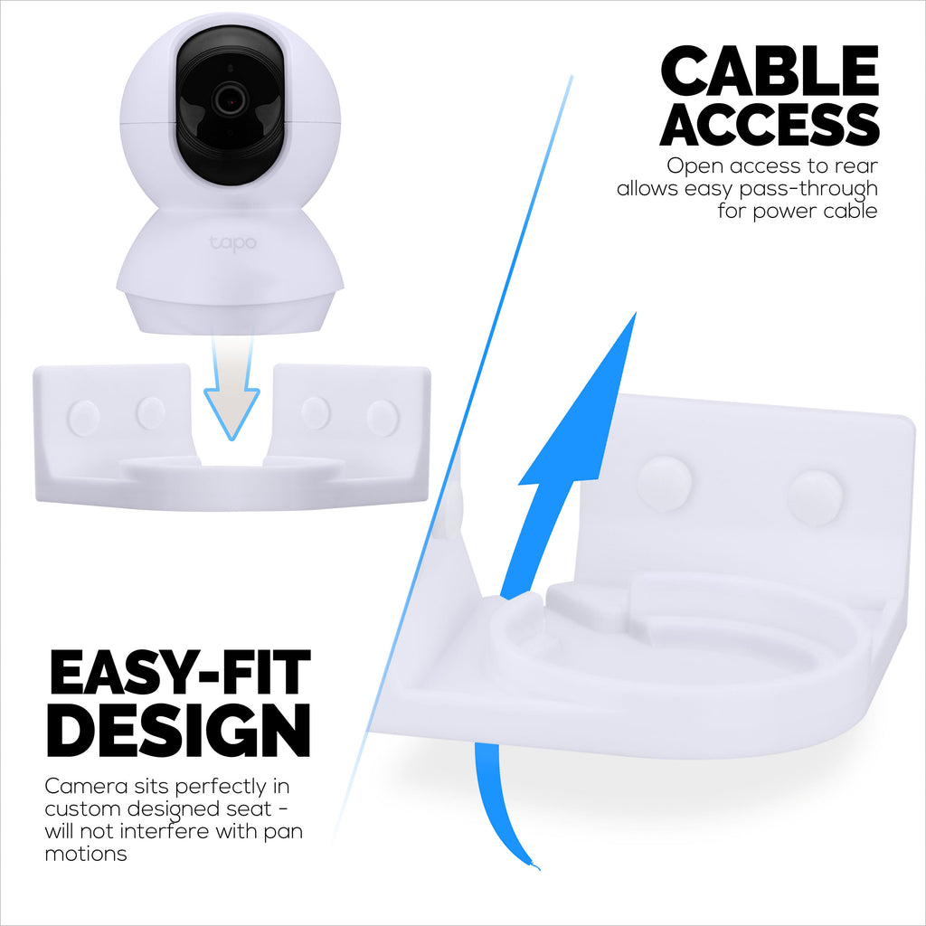 Corner Wall Mount for Tapo Pan/Tilt C200/C210 Pet & Baby Indoor Camera, Security Camera Holder Bracket, Reduce Blind Spots & Clutter, Adhesive & Screw-In Mounting