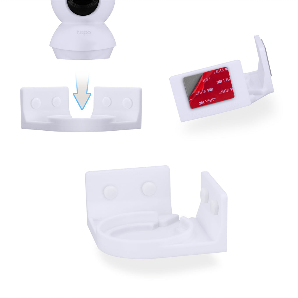 Corner Wall Mount for Tapo Pan/Tilt C200/C210 Pet & Baby Indoor Camera, Security Camera Holder Bracket, Reduce Blind Spots & Clutter, Adhesive & Screw-In Mounting
