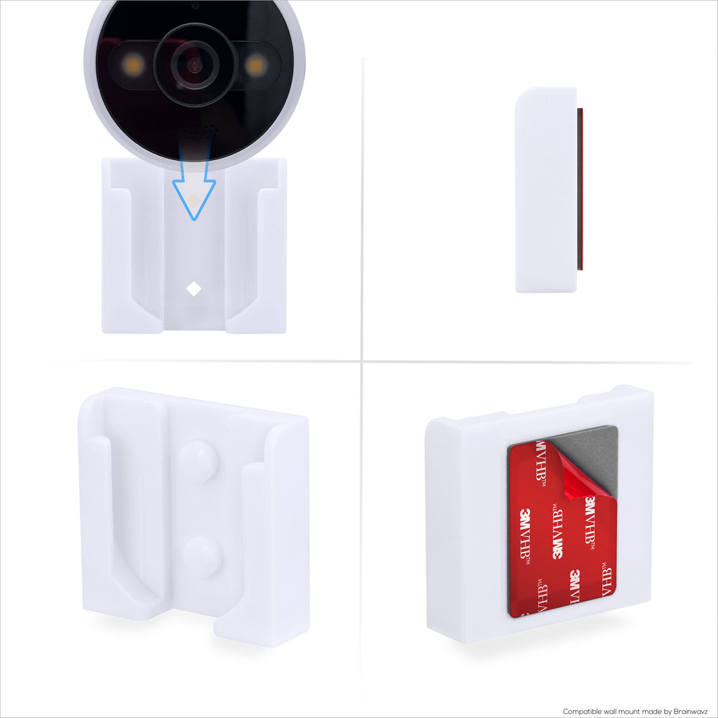 Screwless Wall Mount For TP-Link Kasa KC420WS Camera - Strong VHB Stick On Adhesive, Easy To Install, No Mess, Reduce Blind Spots & Better Viewing, Bracket Holder Shelf