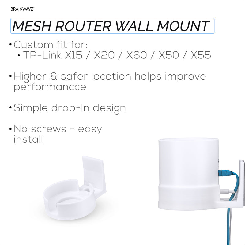 TP-Link Deco X15, X20, X50, X55 & X60 Adhesive Wall Mount Holder - Easy To Install