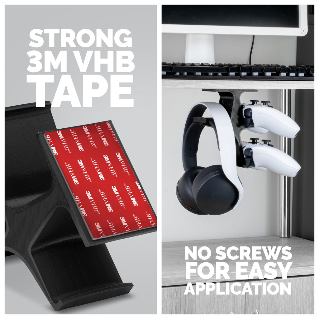 The Treo - Under Desk Dual Controller & Headphone Hanger
