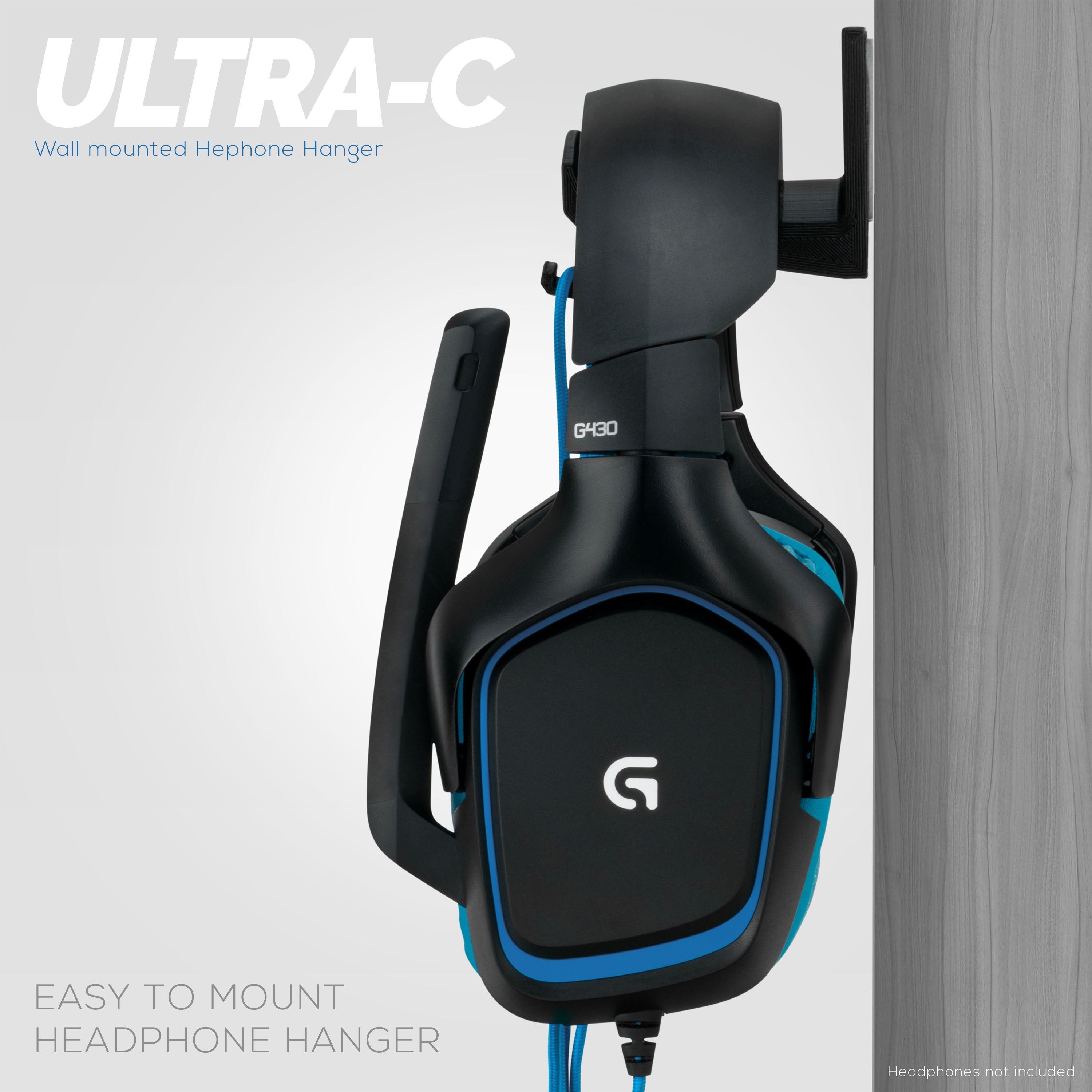 Ultra-C: Headphone Hanger Stand with Cable Hook