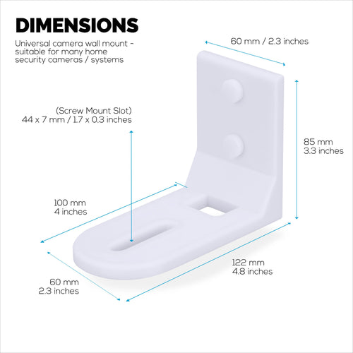 Adhesive Baby Monitor Camera Wall Mount Holder Shelf for Eufy, Wyze, Nanit, Infant Optics, Wansview, Blink, TP Link, Kasa, Ring & More, Easy To Install Security Bracket, Reduce Blind Spots & Clutter (W01)