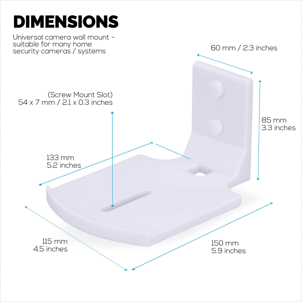 Square Baby Monitor & Security Camera Wall Mount Holder for Eufy, Wyze, Wansview, Blink, TP Link, Ring & More - Adhesive & Screw-In Mounting -  Easy to Install Holder Bracket, Reduce Blind Spots & Clutter (W05)