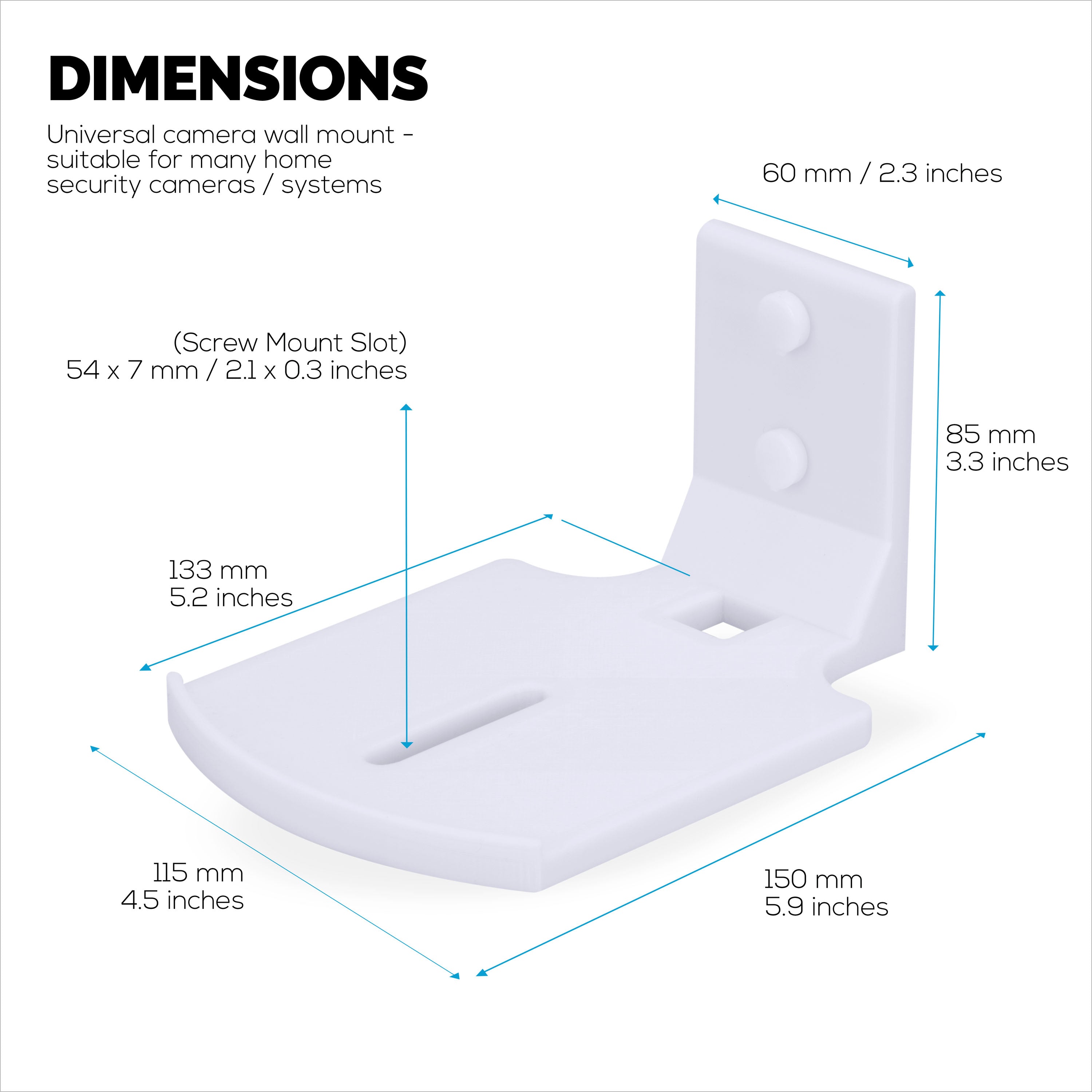 Square Baby Monitor & Security Camera Wall Mount Holder for Eufy, Wyze, Wansview, Blink, TP Link, Ring & More - Adhesive & Screw-In Mounting -  Easy to Install Holder Bracket, Reduce Blind Spots & Clutter (W05)