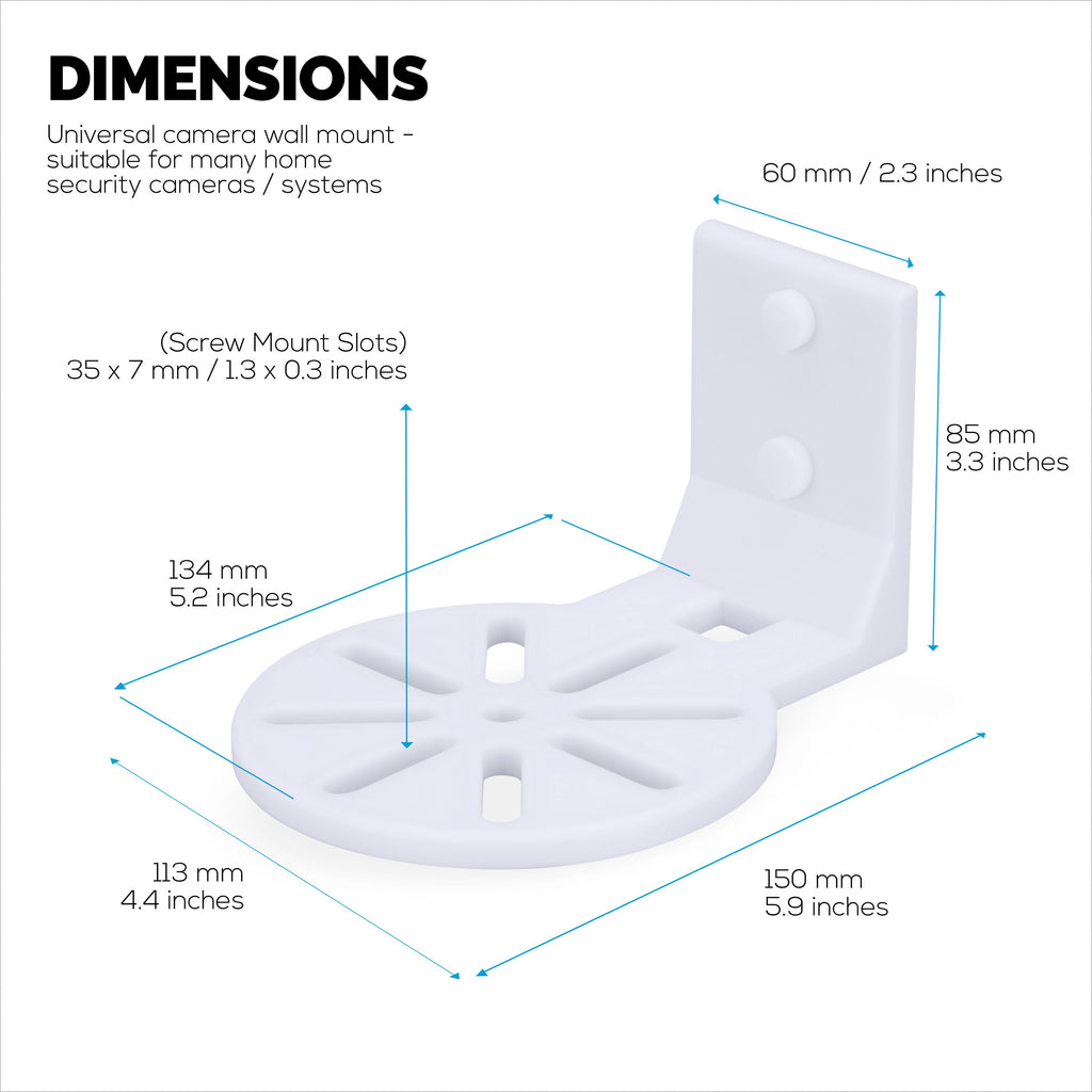 Adhesive Baby Monitor & Security Camera Wall Mount Holder Shelf for Eufy, Wyze, Nanit, Infant Optics, Vtech, Blink, TP Link, Kasa, Ring & More, Easy To Install Security Bracket, Reduce Blind Spots & Clutter (W06)