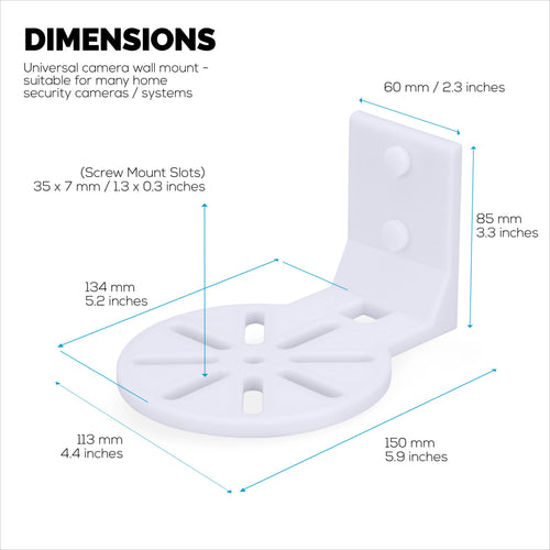 Adhesive Baby Monitor & Security Camera Wall Mount Holder Shelf for Eufy, Wyze, Nanit, Infant Optics, Vtech, Blink, TP Link, Kasa, Ring & More, Easy To Install Security Bracket, Reduce Blind Spots & Clutter (W06)