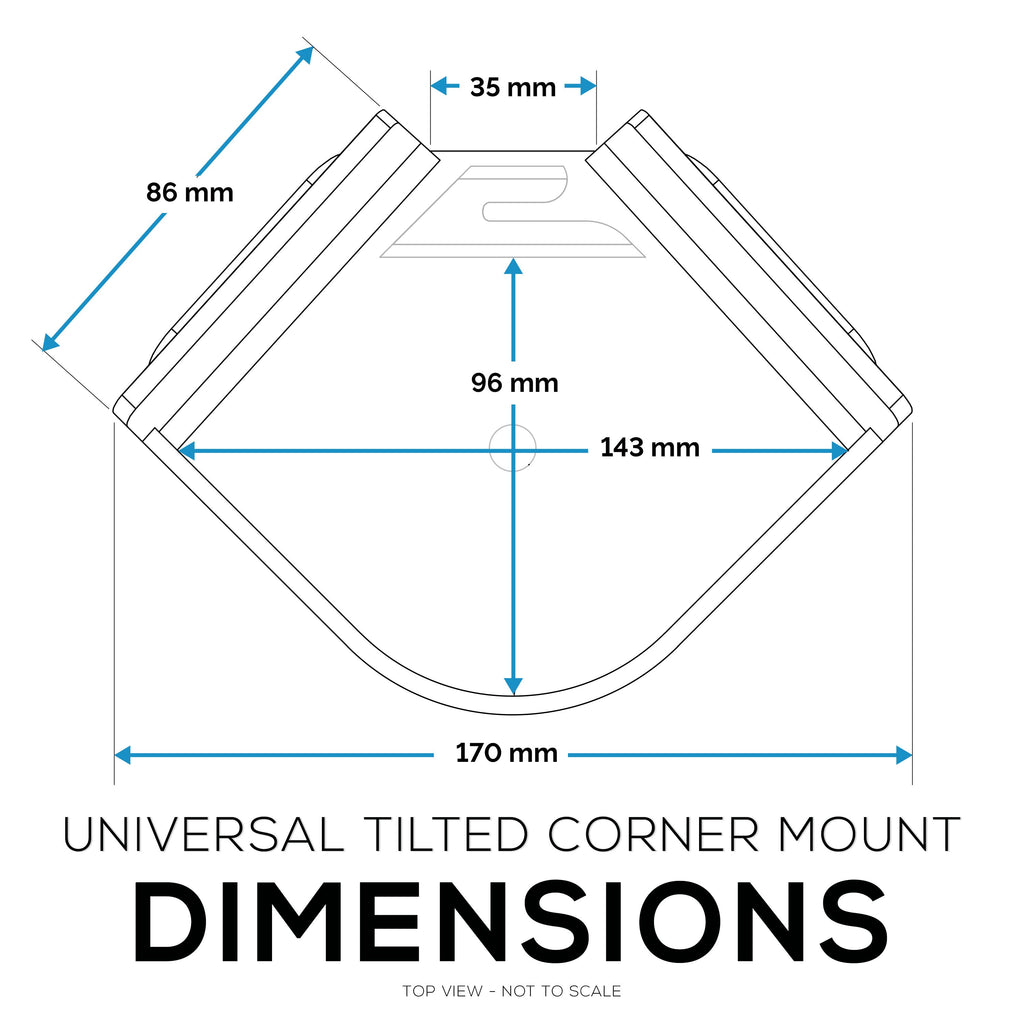 Adhesive Universal Tilted Corner Shelf for Security Cameras, Baby Monitors & Home Security Sensors
