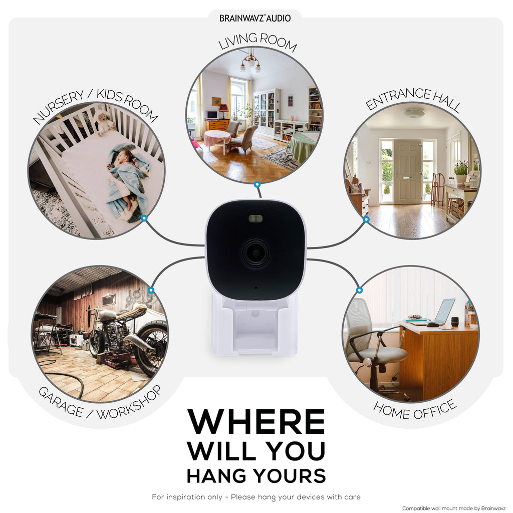 2 Pack Adhesive Wall Mount For Vimtag Mini G3-8310 Camera, Easy To Install Holder, No Mess, Reduce Blind Spots & Improved Viewing, Stick On & Screw In Installation