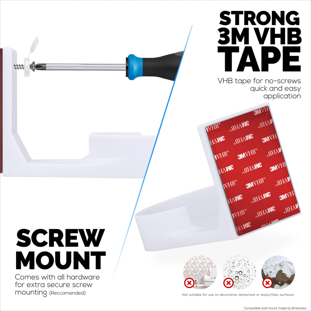 Drill Free Wall Mount For VTech ‎VM923 Camera, Easy To Install Holder with Strong Adhesive, No Mess, Reduces Blind Spots & Clutter