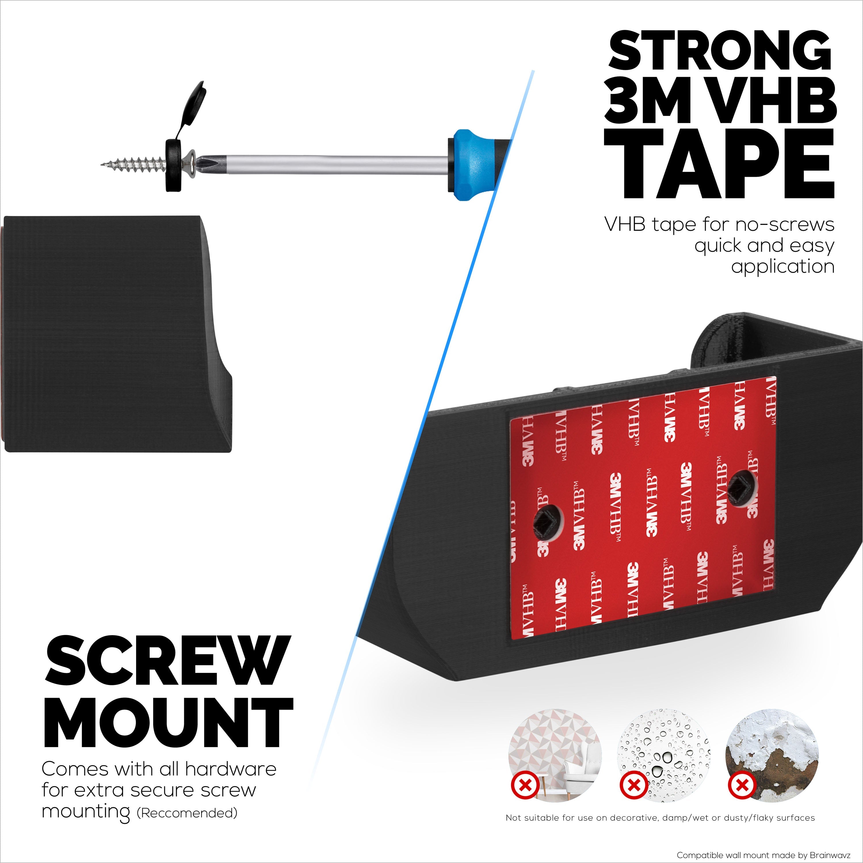 Wall Mount Compatible with Wyze PRO (AXE5400) Mesh Router Wi-Fi 6E Tri-Band, Easy to Install Holder Bracket, Reduce Interference & Clutter